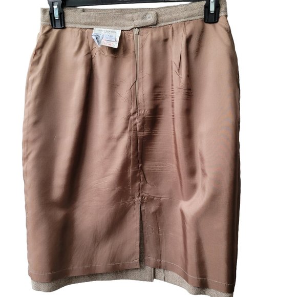 Jones New York Tan Straight Knee-High Wool Skirt Women’s Size 14P - Picture 8 of 13